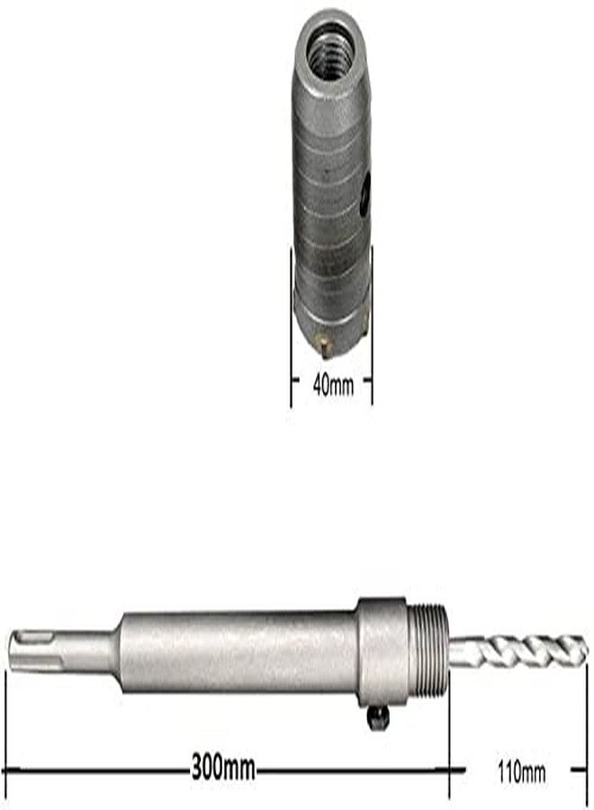 Inditrust مثقاب جدار خرساني ذو ساق SDS من إنديترست، قاطع منشار ثقب، قضيب توصيل 300 مم (مثقاب 40 مم مع قضيب 300 مم) - Image 2